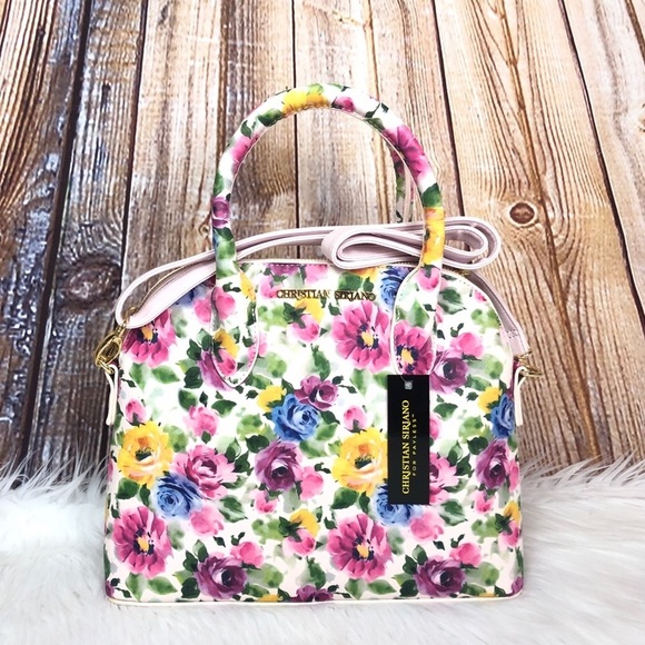 Christian Siriano Handbags - Christian Siriano Pink Floral Dome Satchel Handbag